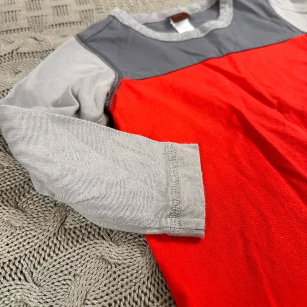 Tea Collection Gray & Red Color Block Long Sleeved Shirt ~ 2